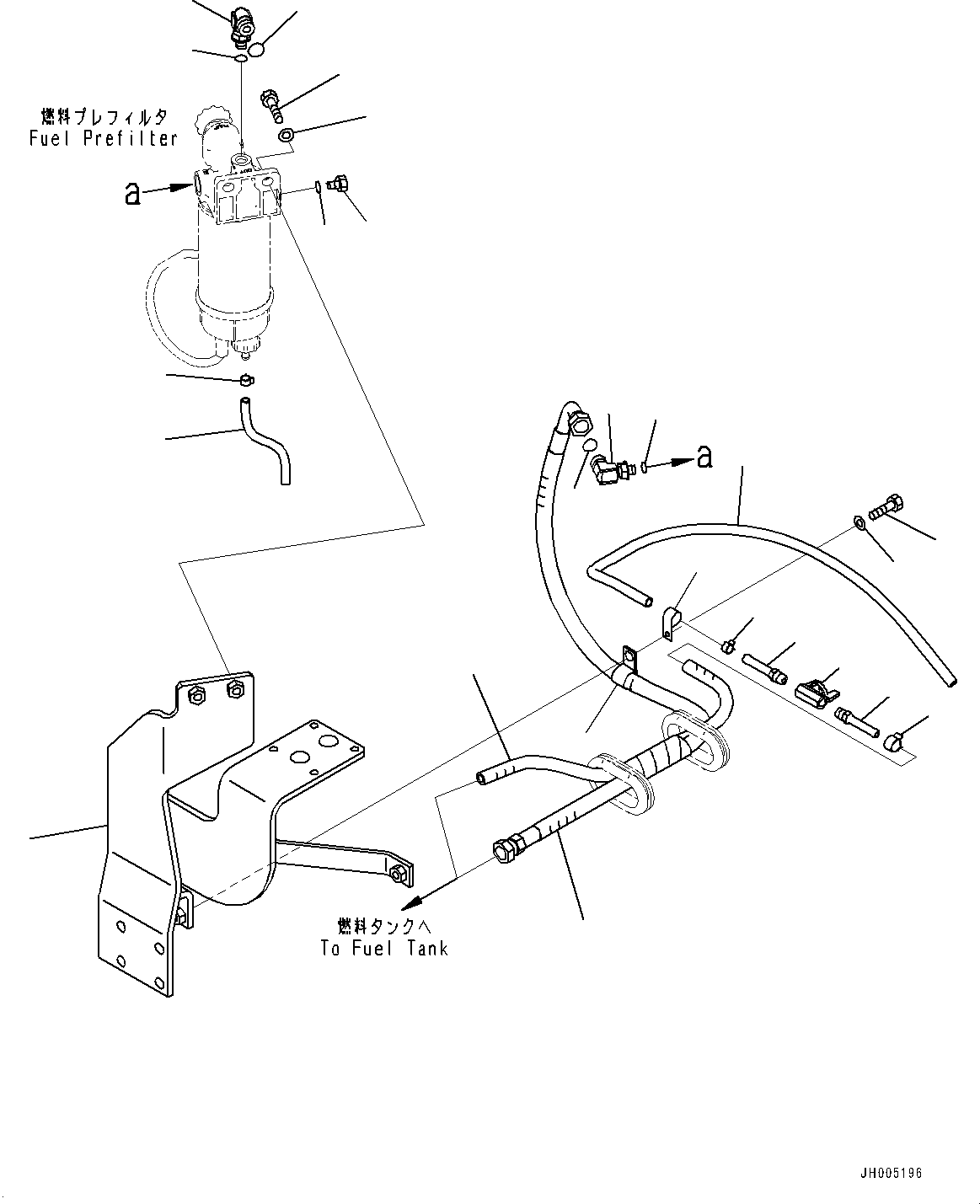 Komatsu parts book diagram for PC360LC-11 S/N 90001-UP (For North America): FUEL PIPING, BRACKET (#90001-)
