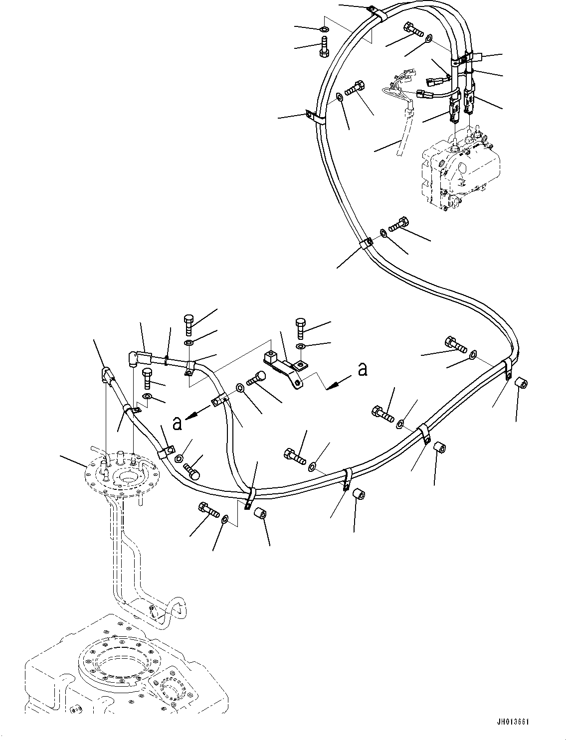 Komatsu parts book diagram for PC360LC-11 S/N 90001-UP (For North America): DEF PIPING, SUCTION AND RETURN PIPING (#90001-)