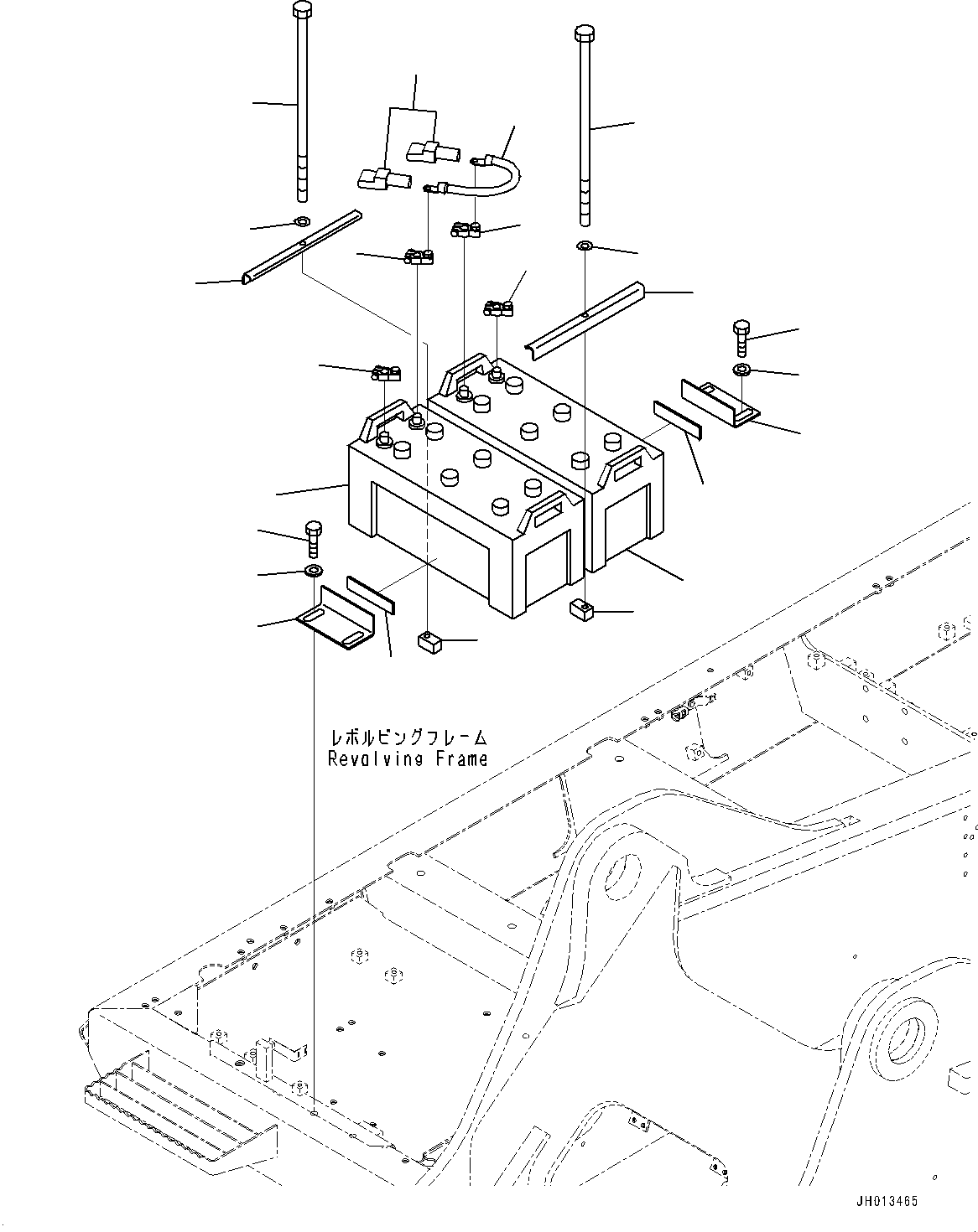 Komatsu parts book diagram for PC360LC-11 S/N 90001-UP (For North America): BATTERY (#90001-)