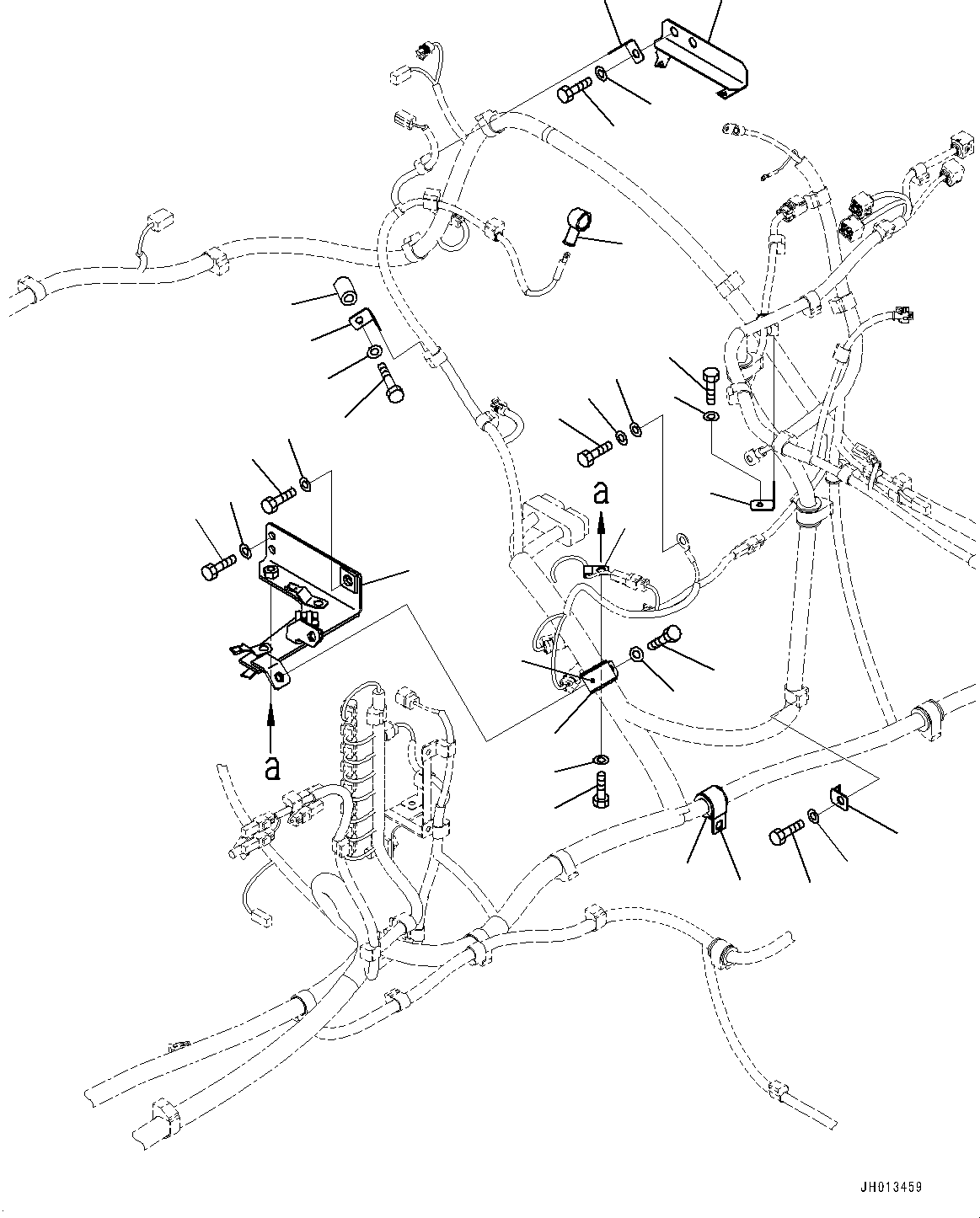 Komatsu parts book diagram for PC360LC-11 S/N 90001-UP (For North America): ELECTRIC WIRING HARNESS, MAIN WIRING HARNESS CLAMP (5/7) (#90001-)