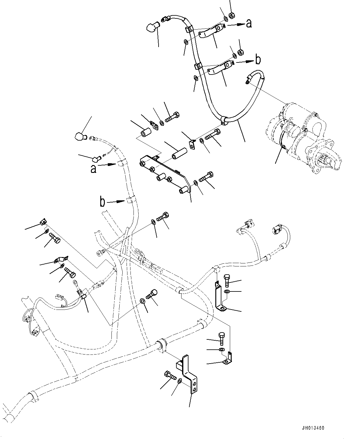 Komatsu parts book diagram for PC360LC-11 S/N 90001-UP (For North America): ELECTRIC WIRING HARNESS, MAIN WIRING HARNESS CLAMP (6/7) (#90001-)