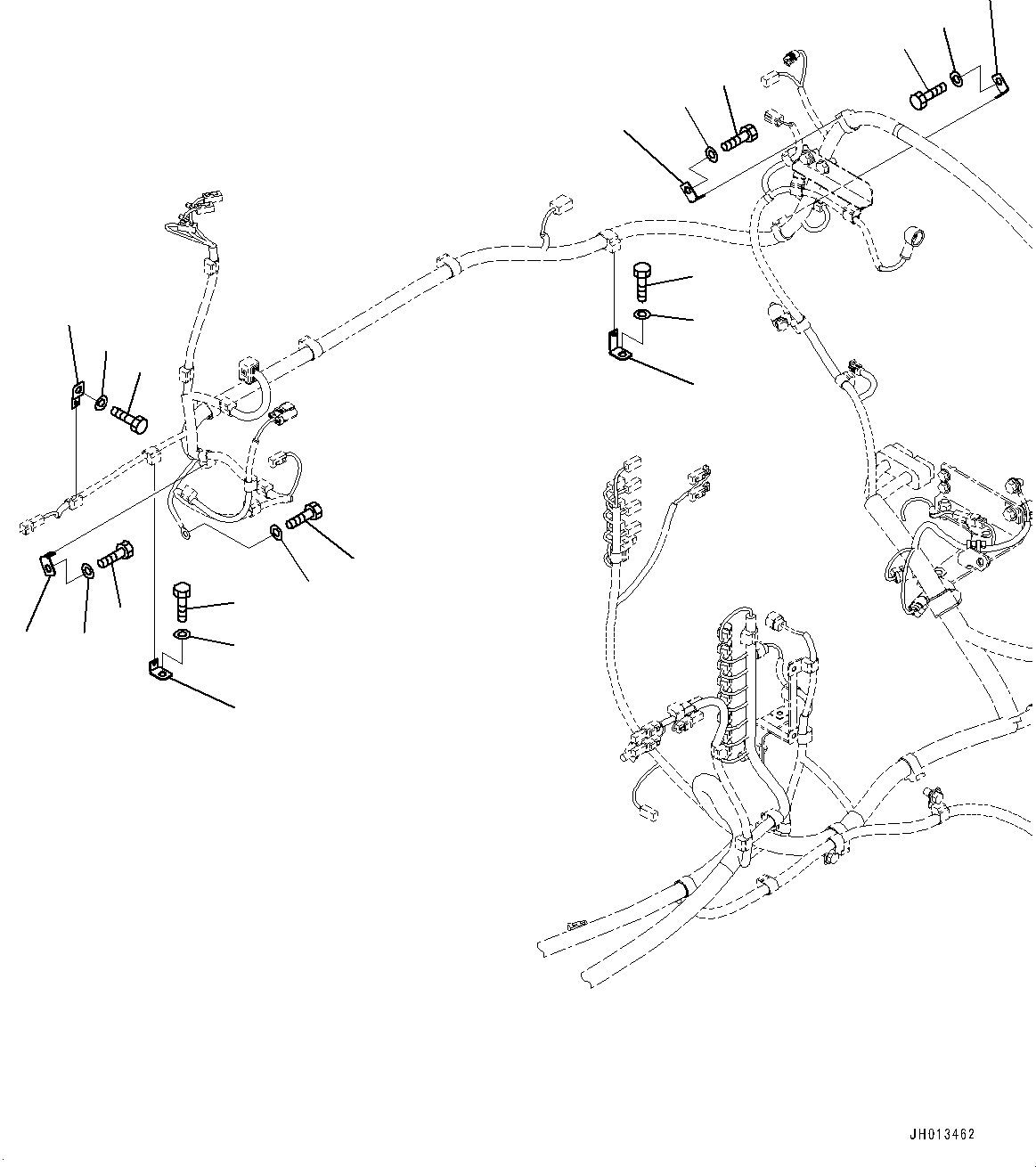 Komatsu parts book diagram for PC360LC-11 S/N 90001-UP (For North America): ELECTRIC WIRING HARNESS, MAIN WIRING HARNESS CLAMP (7/7) (#90001-)