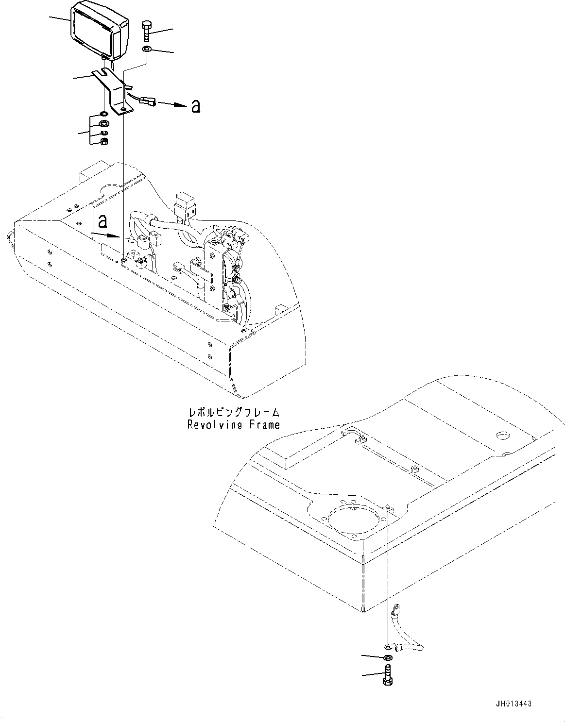 Komatsu parts book diagram for PC360LC-11 S/N 90001-UP (For North America): ELECTRIC WIRING HARNESS, WORKING LAMP (#90001-)