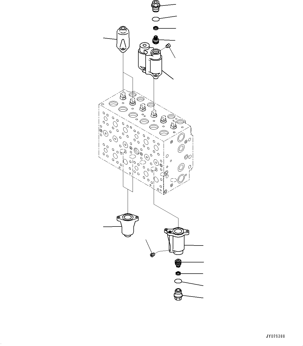 Komatsu parts book diagram for PC360LC-11 S/N 90001-UP (For North America): CONTROL VALVE, INNER PARTS (2/25) (#90001-)