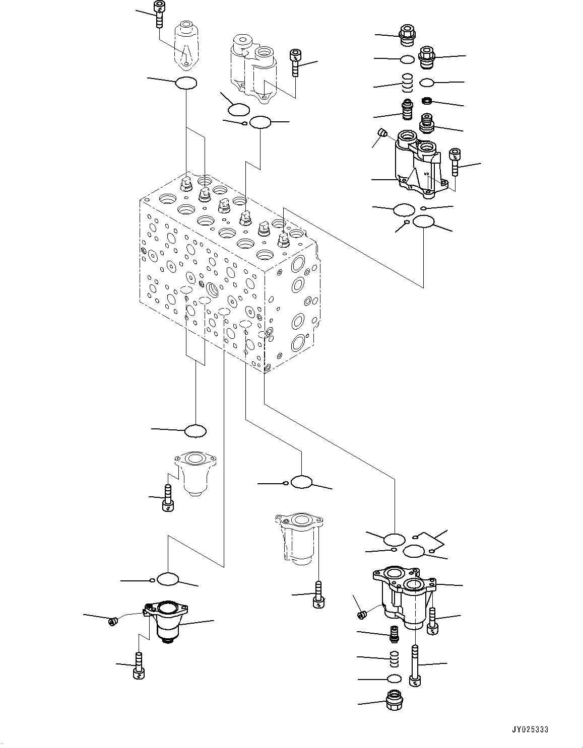 Komatsu parts book diagram for PC360LC-11 S/N 90001-UP (For North America): CONTROL VALVE, INNER PARTS (3/25) (#90001-)