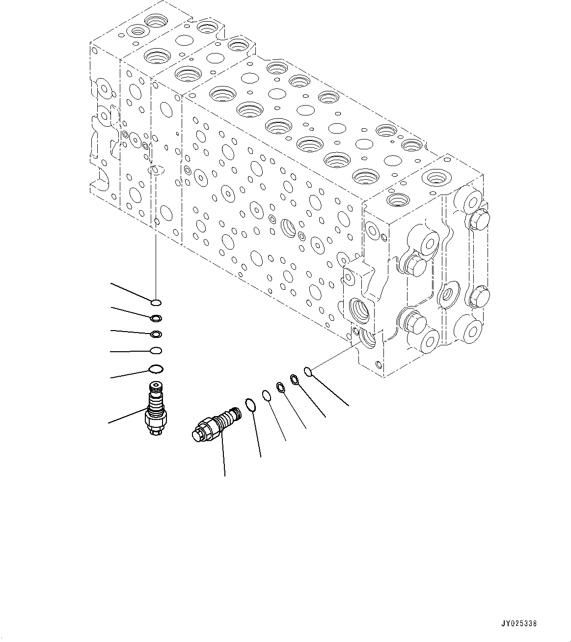 Komatsu parts book diagram for PC360LC-11 S/N 90001-UP (For North America): CONTROL VALVE, INNER PARTS (9/25) (#90001-)