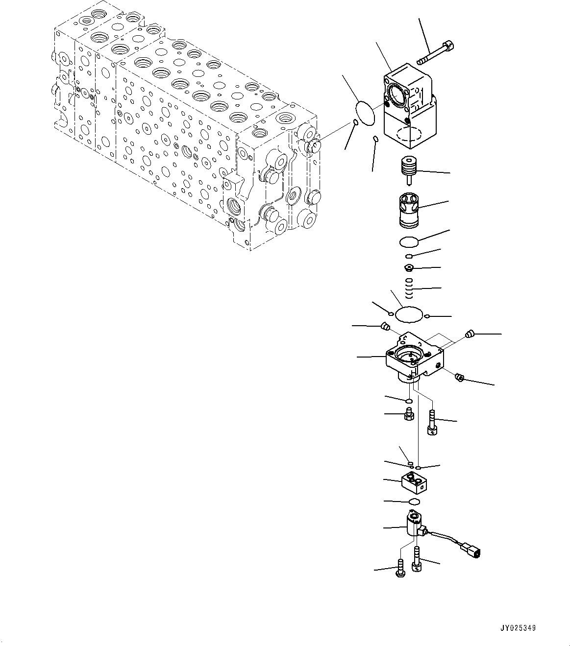 Komatsu parts book diagram for PC360LC-11 S/N 90001-UP (For North America): CONTROL VALVE, INNER PARTS (19/25) (#90001-)
