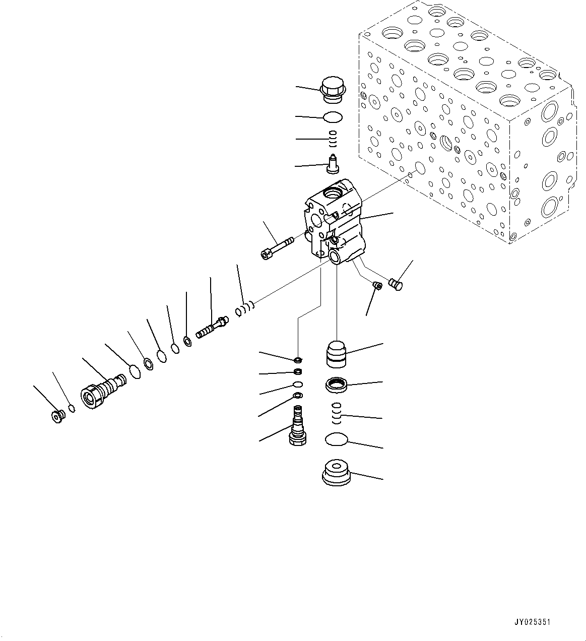 Komatsu parts book diagram for PC360LC-11 S/N 90001-UP (For North America): CONTROL VALVE, INNER PARTS (20/25) (#90001-)
