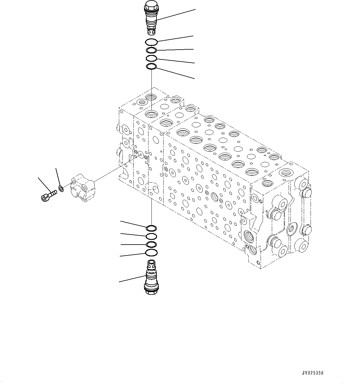 Komatsu parts book diagram for PC360LC-11 S/N 90001-UP (For North America): CONTROL VALVE, INNER PARTS (25/25) (#90001-)