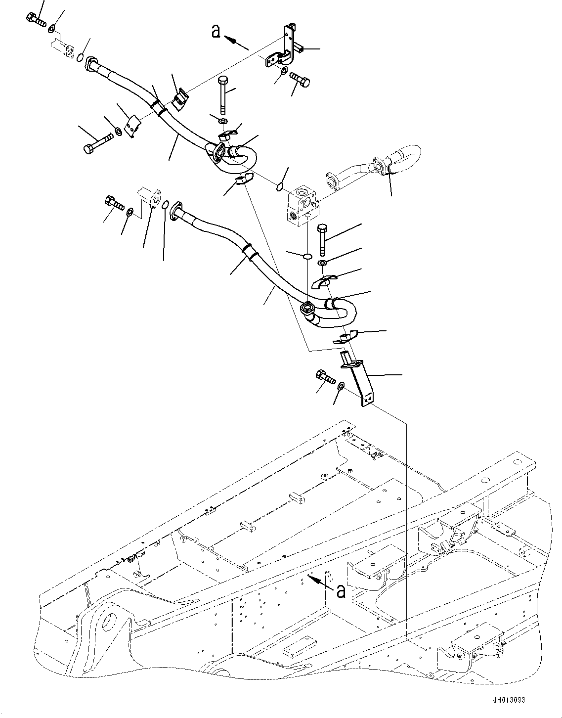 Komatsu parts book diagram for PC360LC-11 S/N 90001-UP (For North America): OIL COOLER PIPING (#90001-)