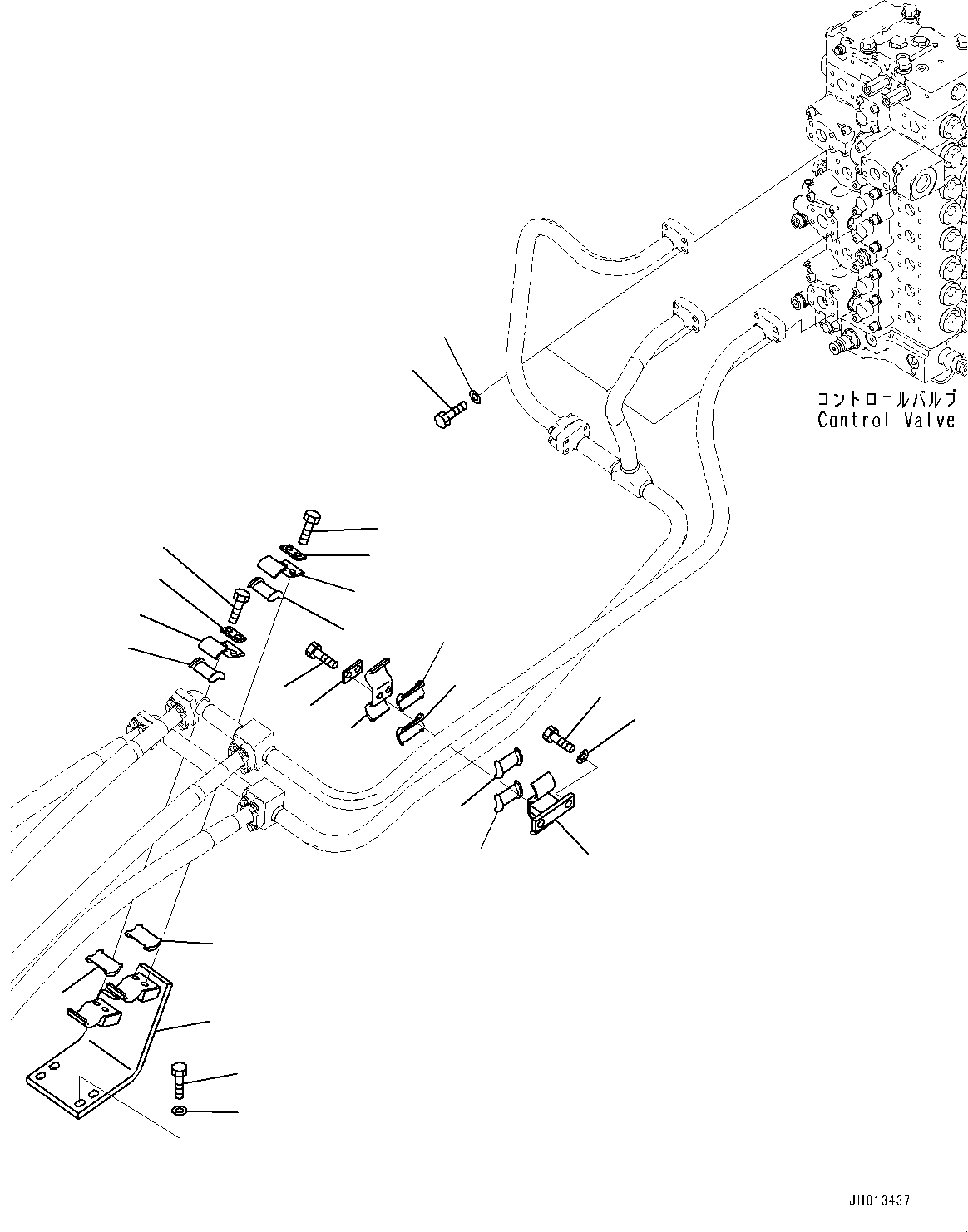 Komatsu parts book diagram for PC360LC-11 S/N 90001-UP (For North America): BOOM PIPING, (2/2) (#90001-)
