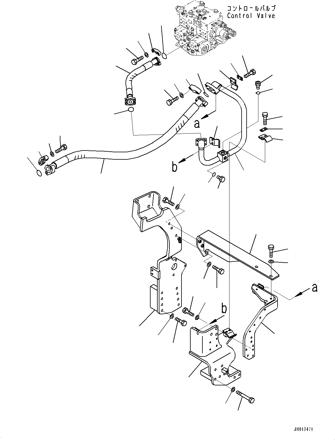 Komatsu parts book diagram for PC360LC-11 S/N 90001-UP (For North America): ATTACHMENT PIPING, MAIN PIPING, L.H. (#90001-)
