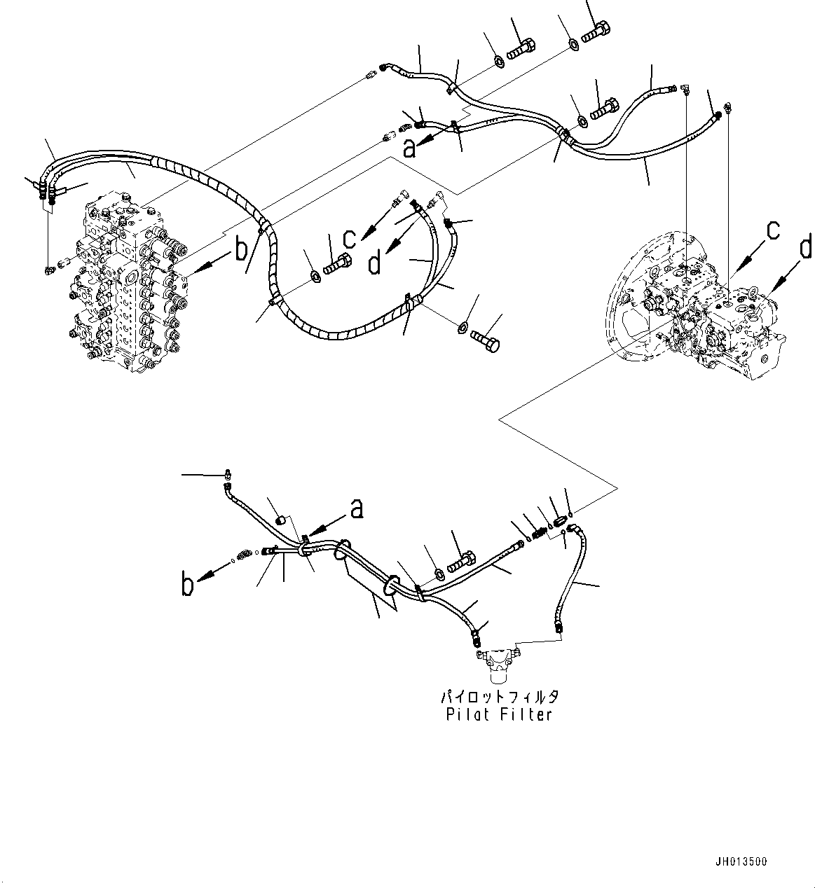 Komatsu parts book diagram for PC360LC-11 S/N 90001-UP (For North America): LS PIPING (#90001-)