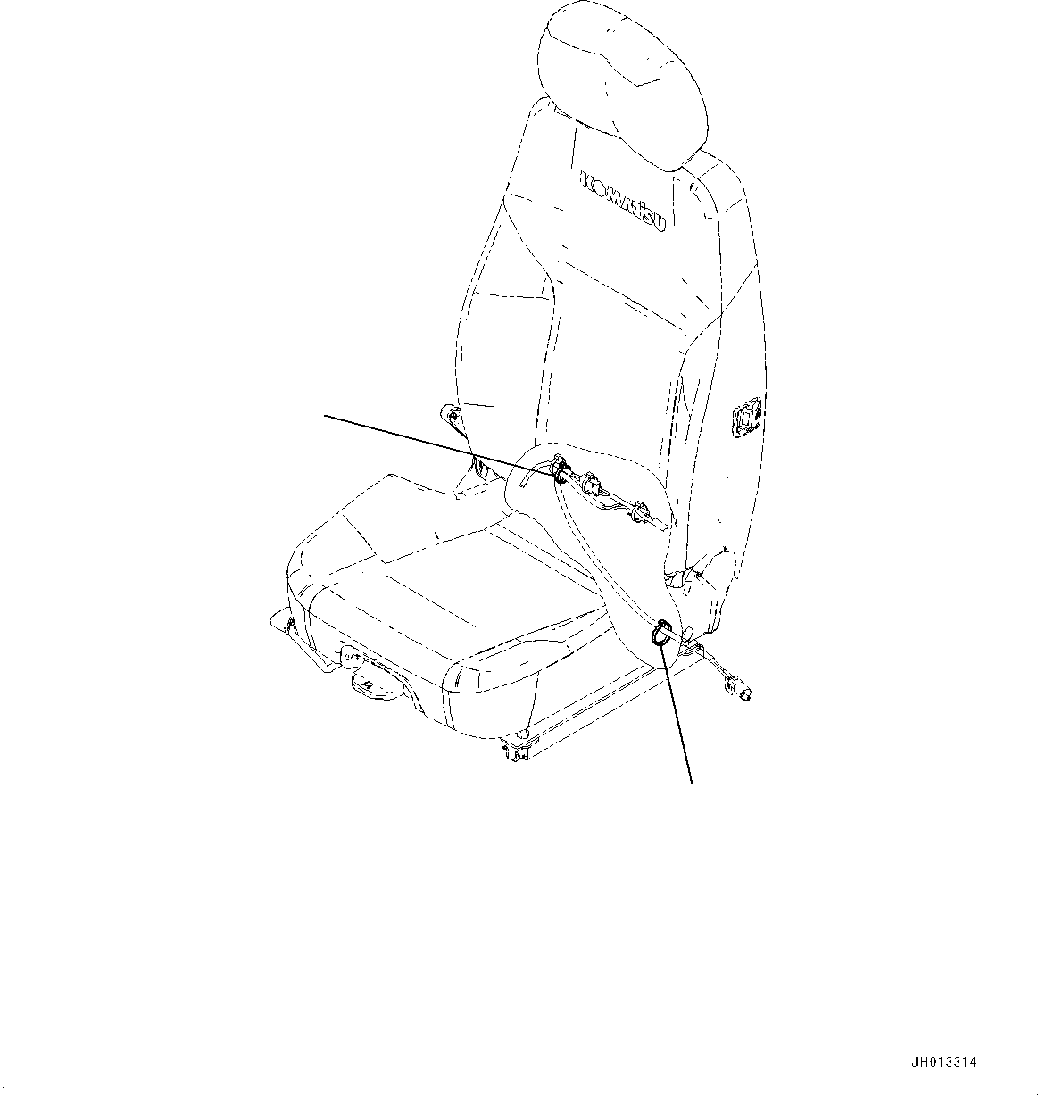 Komatsu parts book diagram for PC360LC-11 S/N 90001-UP (For North America): OPERATOR'S SEAT, BAND (#90001-)