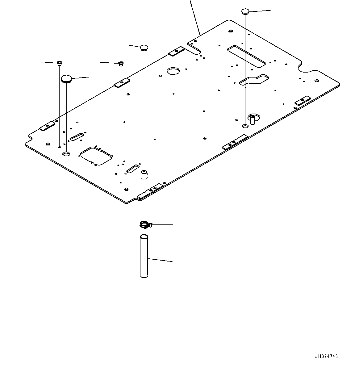 Komatsu parts book diagram for PC360LC-11 S/N 90001-UP (For North America): CAB, FLOOR, FOOTREST, R.H. (#90001-)
