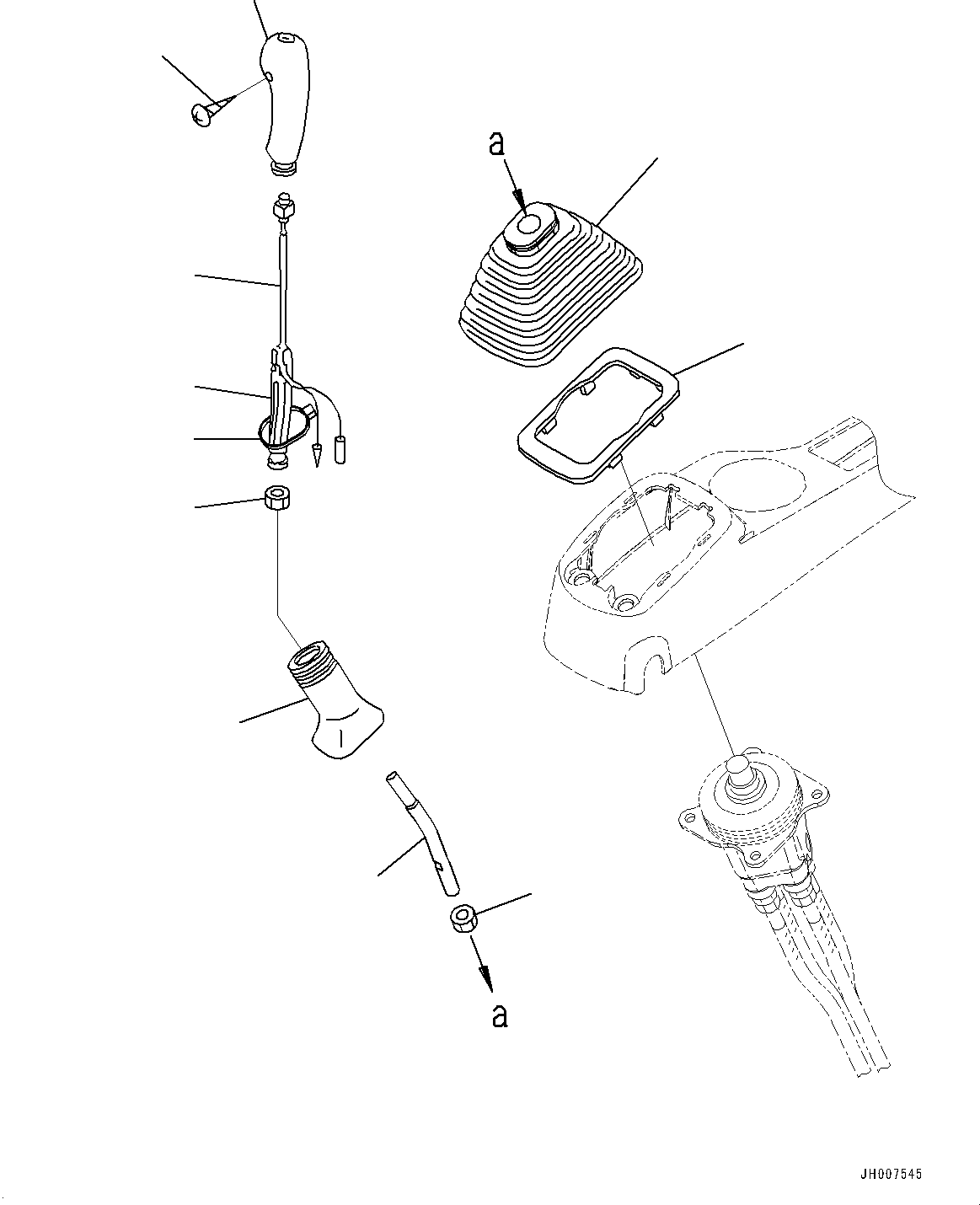 Komatsu parts book diagram for PC360LC-11 S/N 90001-UP (For North America): CAB, FLOOR, RADIO AND WORK EQUIPMENT LOCK LEVER (#90001-)