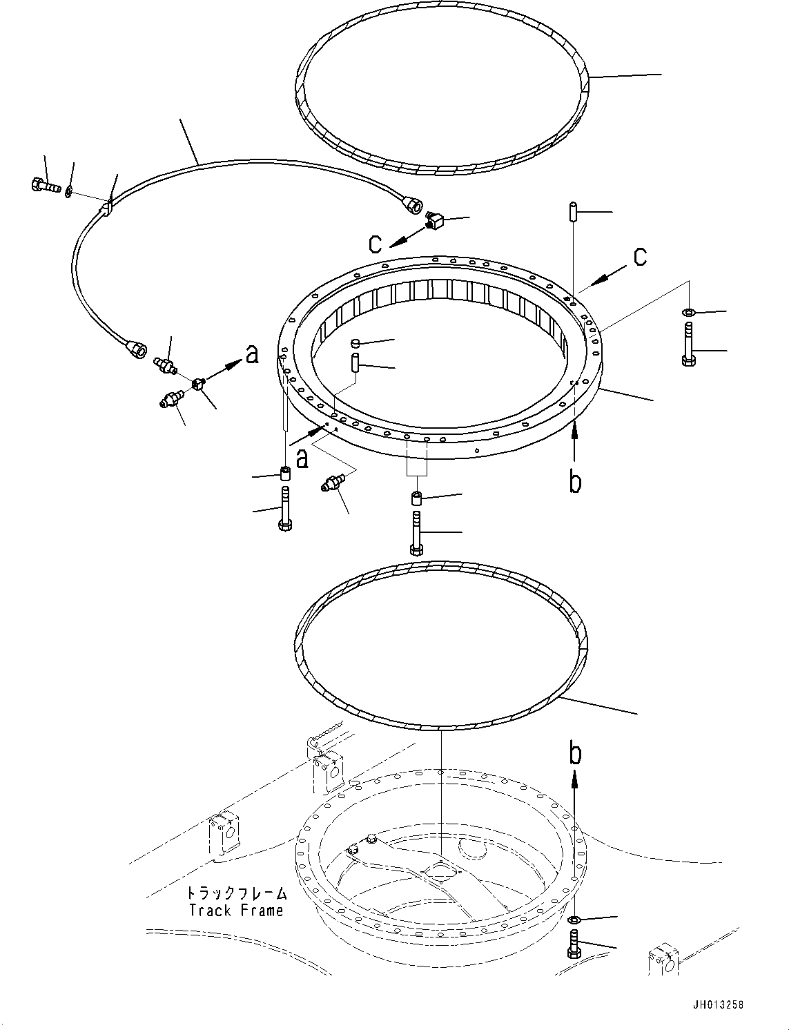 Komatsu parts book diagram for PC360LC-11 S/N 90001-UP (For North America): SWING CIRCLE (#90001-)