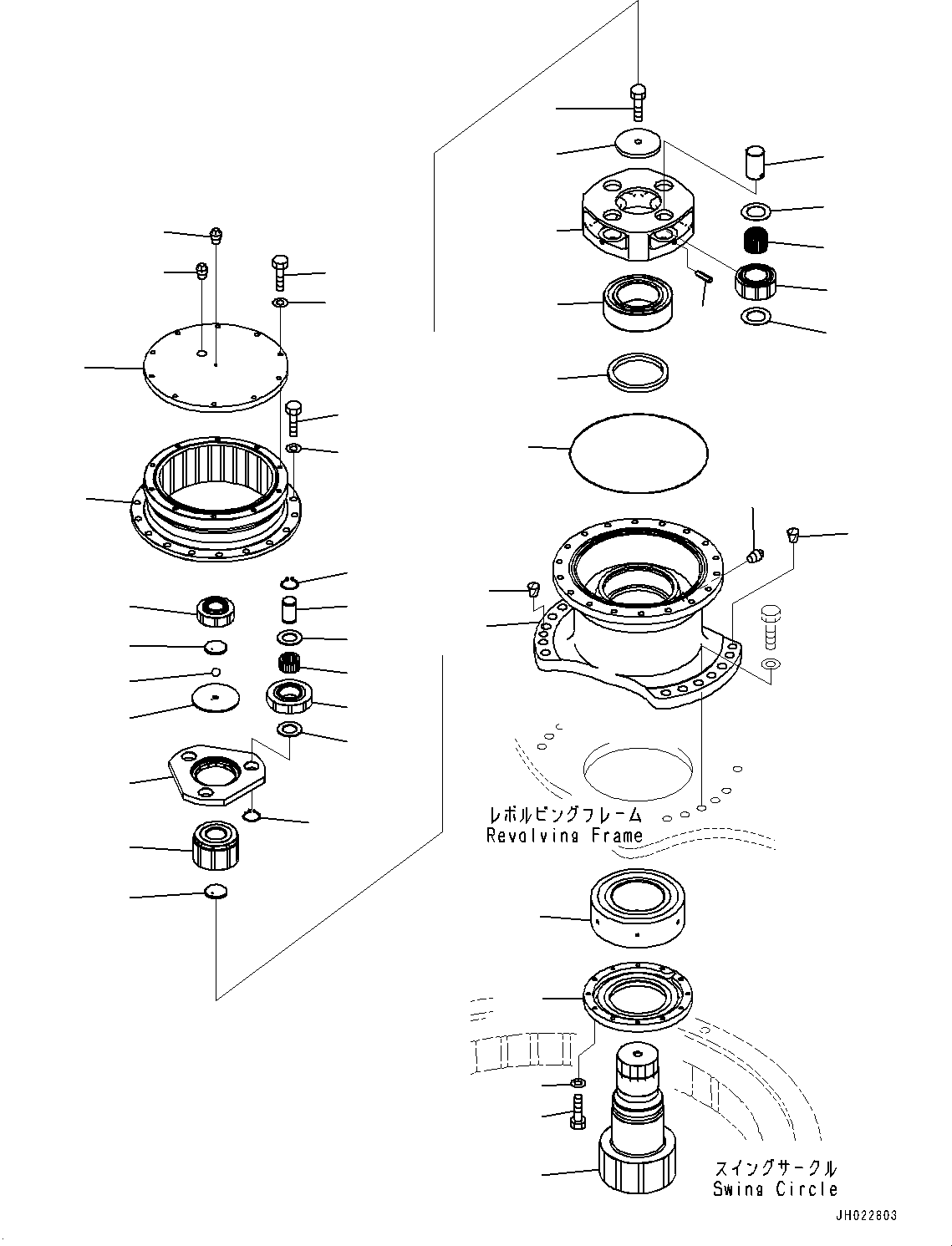 Komatsu parts book diagram for PC360LC-11 S/N 90001-UP (For North America): SWING MACHINERY AND MOTOR, SWING MOTOR (1/3) (#90001-)