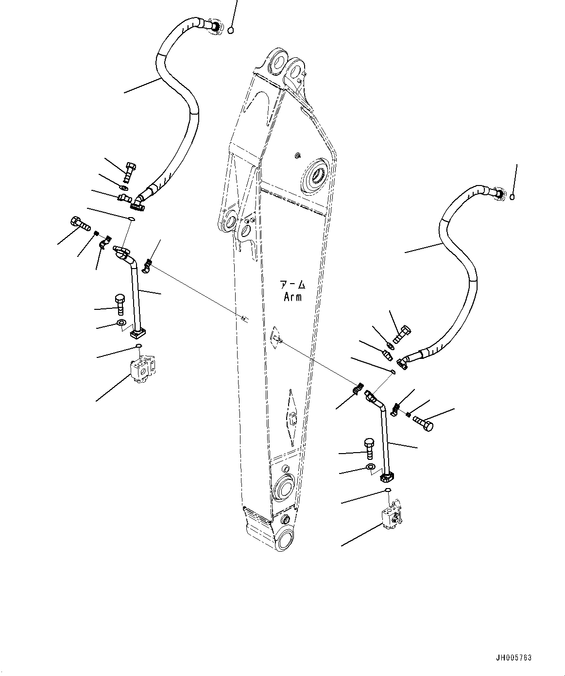 Komatsu parts book diagram for PC360LC-11 S/N 90001-UP (For North America): ARM, VALVE FOR ADDITIONAL PIPING (1/2) (#90001-)