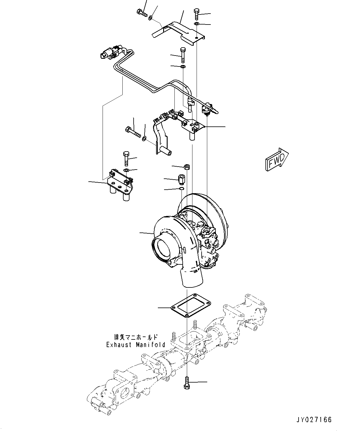 Engines Komatsu / SAA6D125E-7D S/N 860103-UP (For WA470-8)(0000861C) / Variable Geometry Turbocharger (VGT), Mounting (#860103-)(A006001 : A1530-001001)