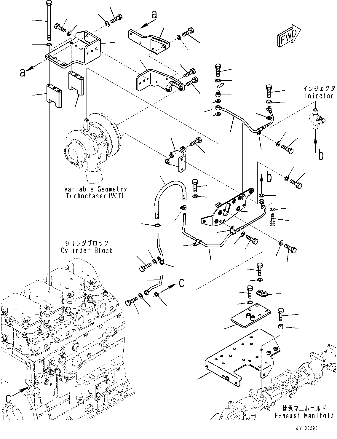 Engines Komatsu / SAA6D125E-7D S/N 860103-UP (For WA470-8)(0000861C) / Variable Geometry Turbocharger (VGT), EPC Piping (#860103-)(A006004 : A1530-001004)