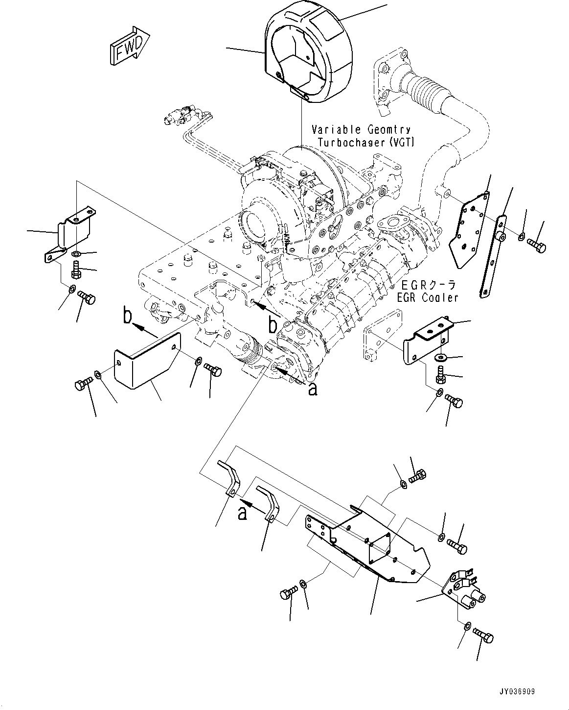 Engines Komatsu / SAA6D125E-7D S/N 860103-UP (For WA470-8)(0000861C) / Heat Shield (#860103-)(A007001 : A1570-001001)