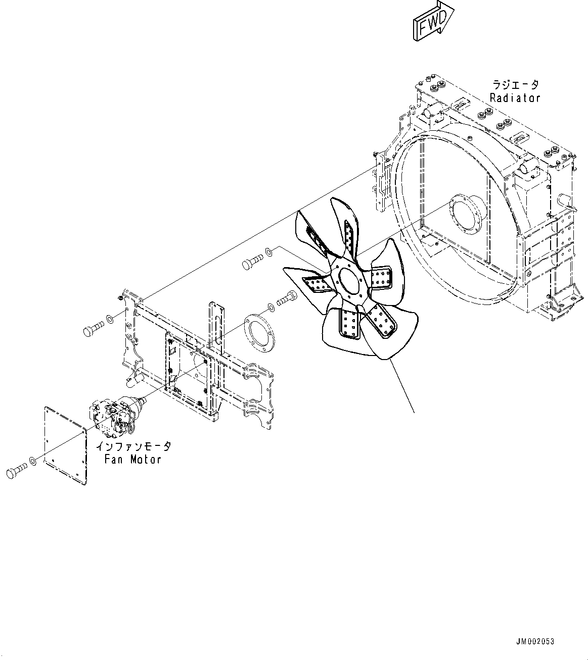 Dump Trucks Komatsu / HM400-5 S/N 10001-UP(0000863C) / Radiator, Fan (#10001-)(C001002 : C0110-001002)