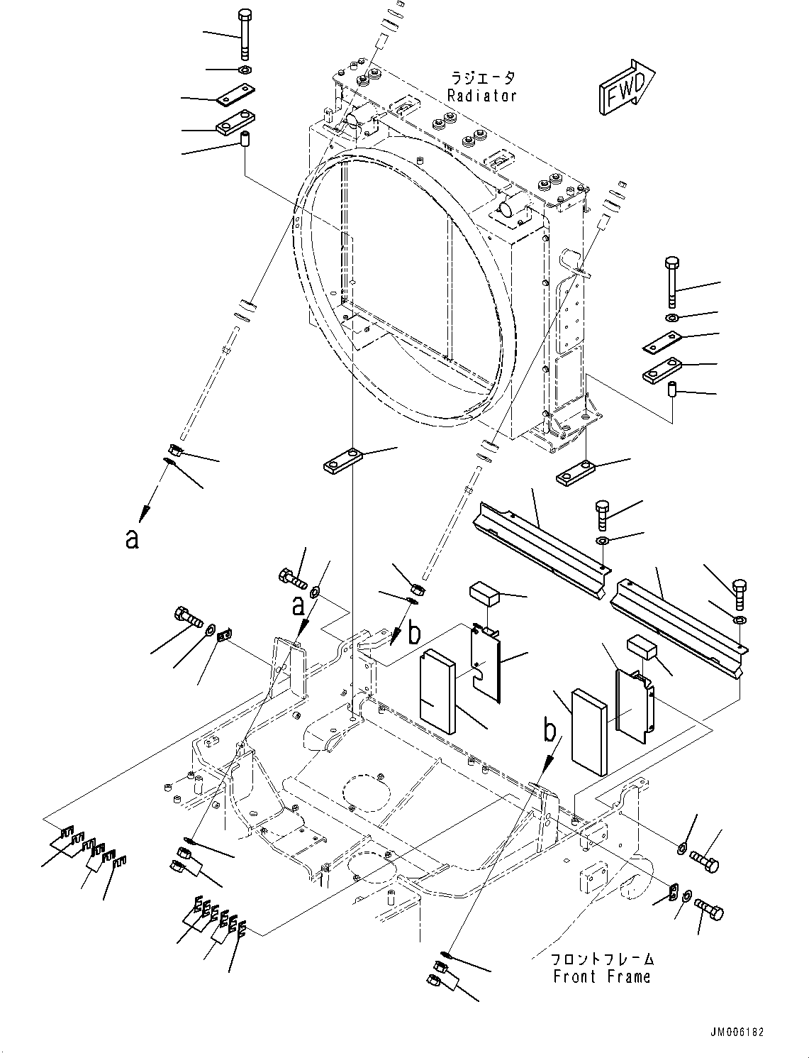 Dump Trucks Komatsu / HM400-5 S/N 10001-UP(0000863C) / Radiator Related Miscellaneous Parts, Radiator Mounting (#10001-)(C003001 : C0120-001001)