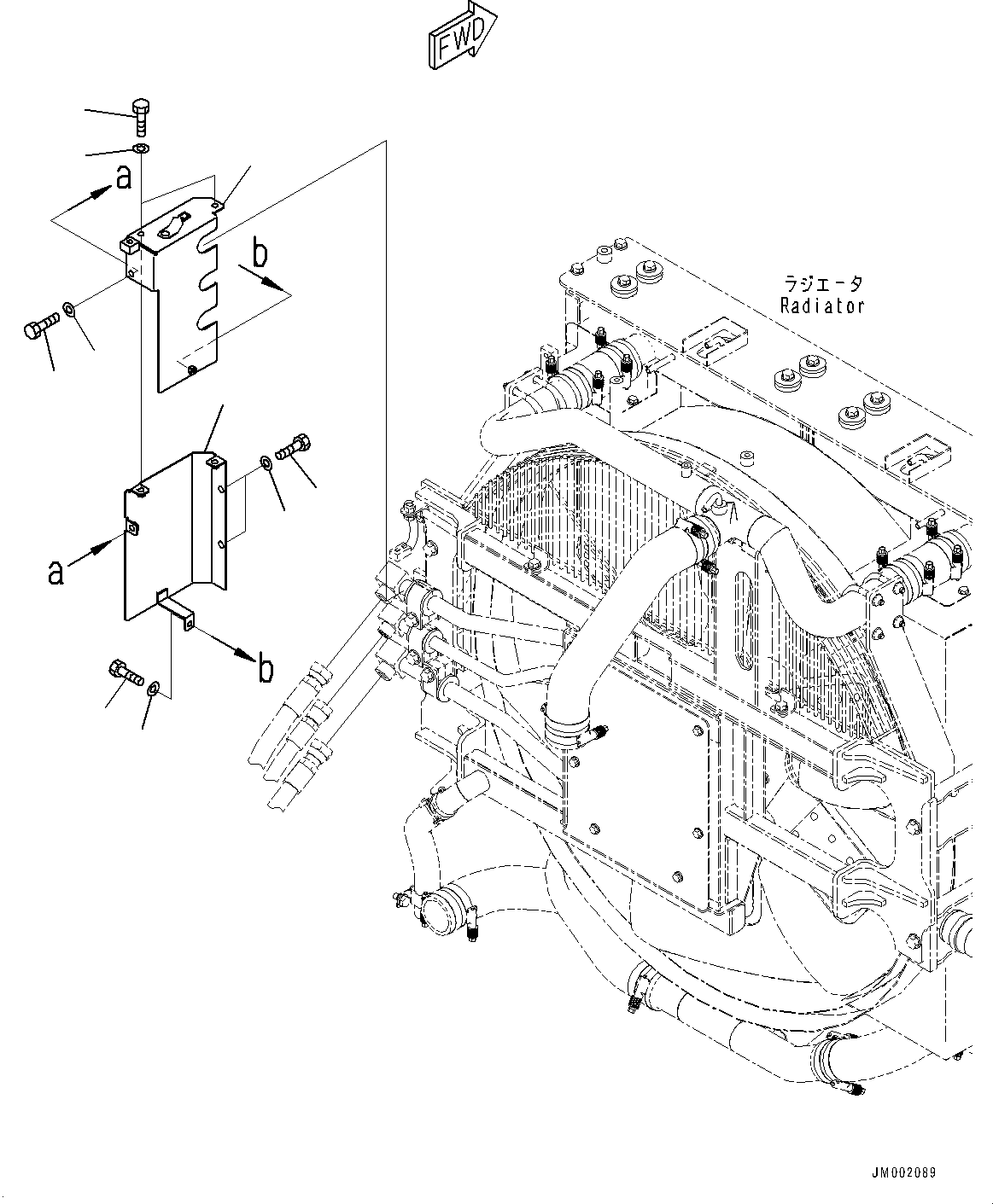 Dump Trucks Komatsu / HM400-5 S/N 10001-UP(0000863C) / Radiator Related Miscellaneous Parts, Hose Cover (#10001-)(C003003 : C0120-001003)