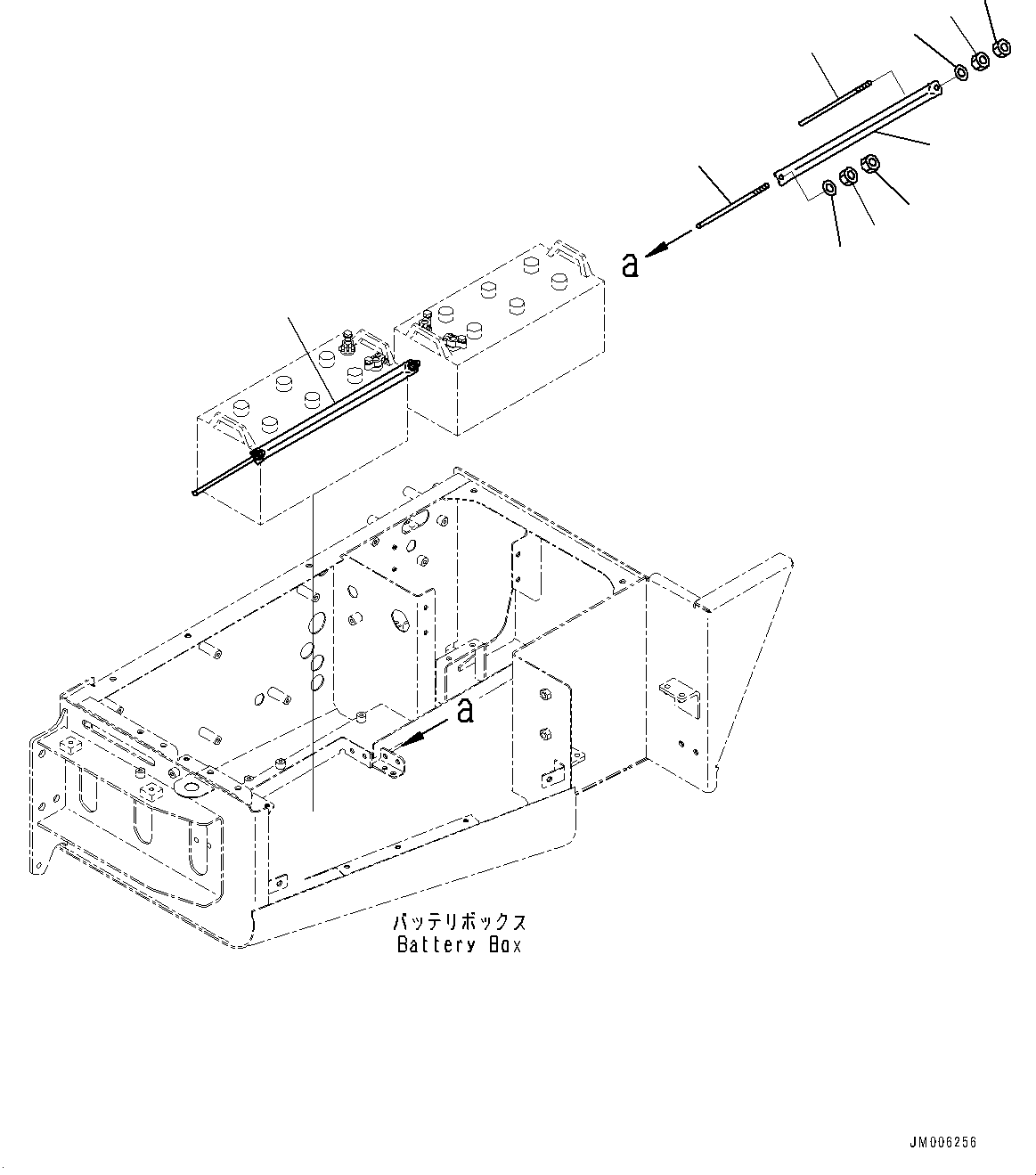 Dump Trucks Komatsu / HM400-5 S/N 10001-UP(0000863C) / Battery Box, Battery Mounting (#10001-)(E004003 : E0150-003003)