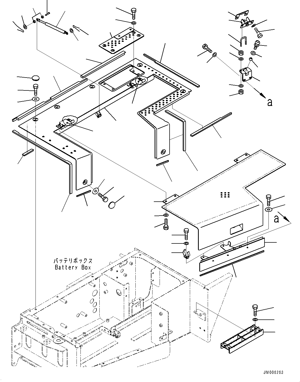Dump Trucks Komatsu / HM400-5 S/N 10001-UP(0000863C) / Battery Box, Cover (#10001-)(E002010 : E0150-001009)