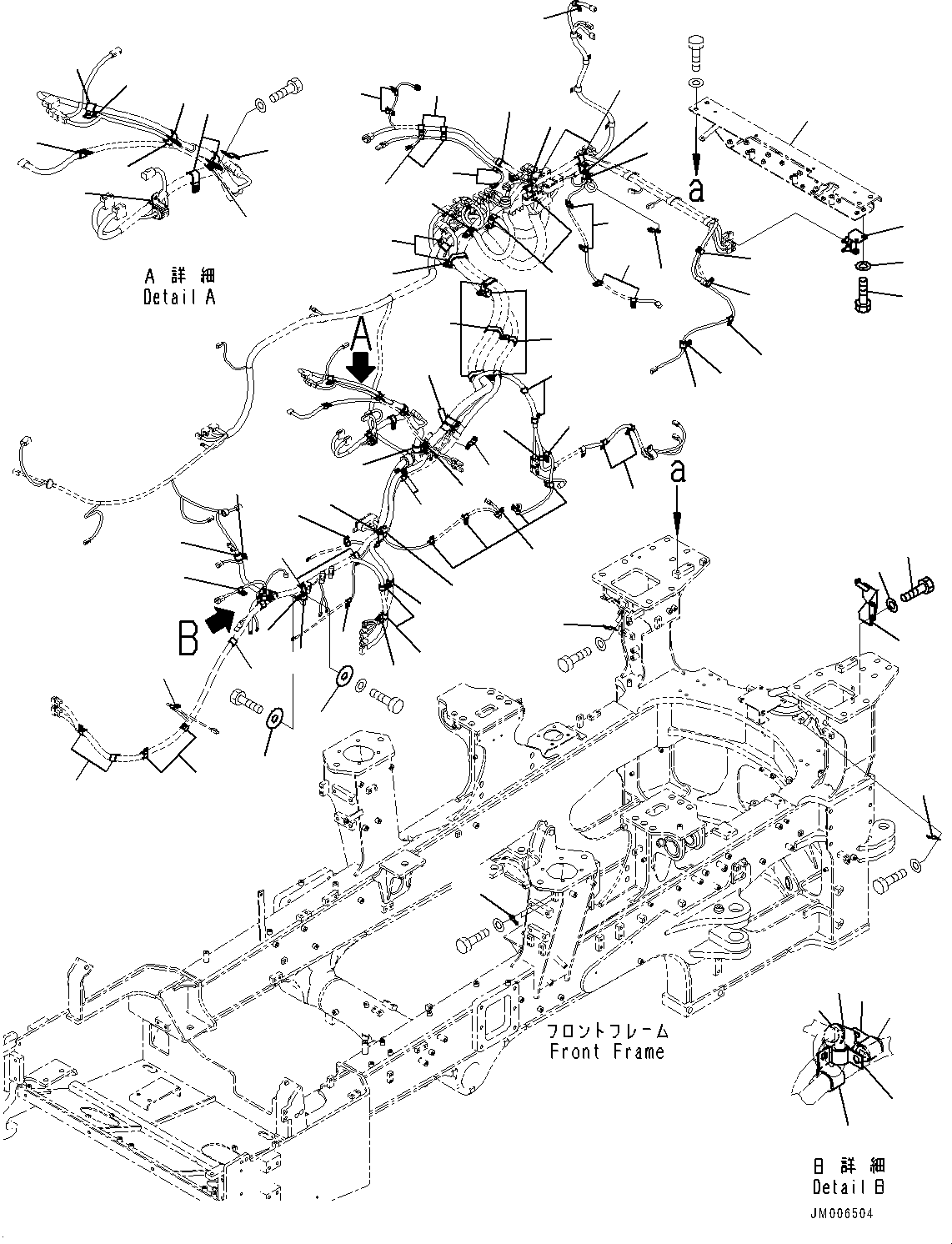 Dump Trucks Komatsu / HM400-5 S/N 10001-UP(0000863C) / Front Wiring Harness, Mounting, L.H. (1/3) (#10001-)(E011004 : E0200-002004)