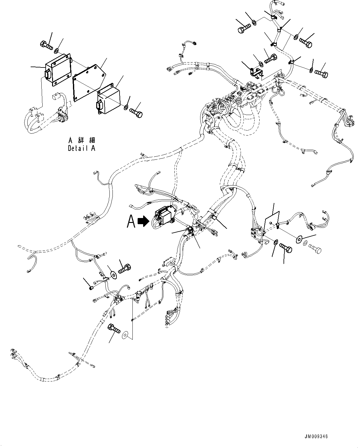 Dump Trucks Komatsu / HM400-5 S/N 10001-UP(0000863C) / Front Wiring Harness, Mounting, L.H. (3/3) (#10001-)(E011006 : E0200-002006)