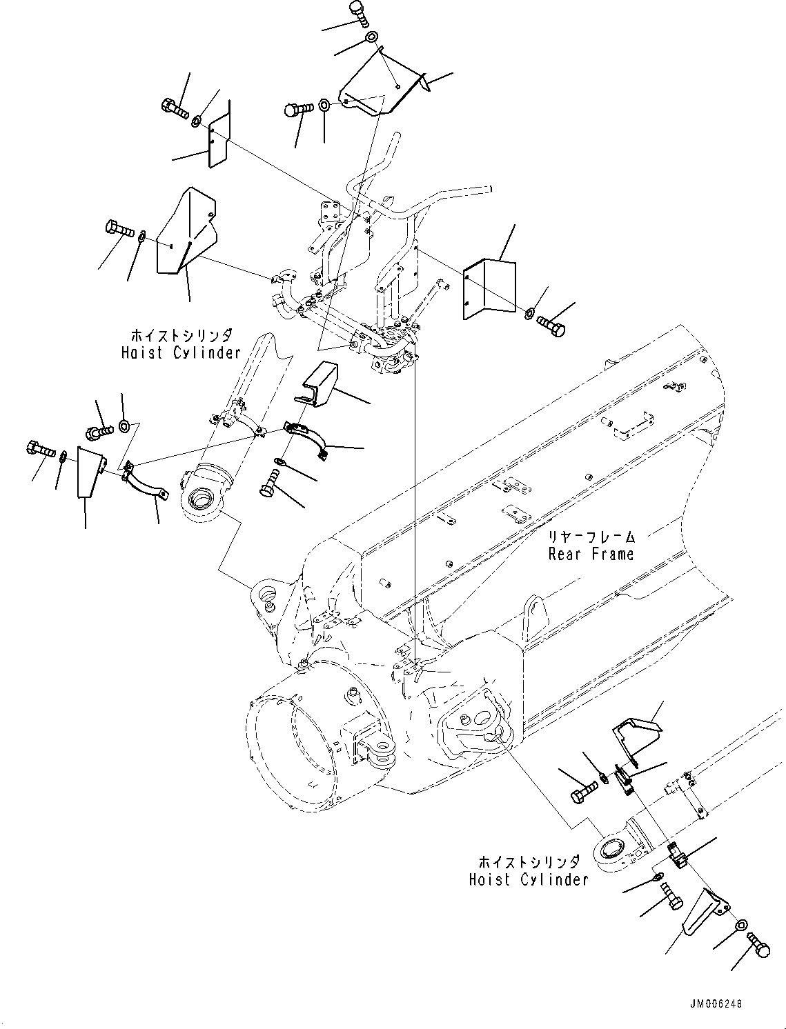 Dump Trucks Komatsu / HM400-5 S/N 10001-UP(0000863C) / Rear Exhaust Piping, Hoist Piping Cover (#10001-)(J015002 : J3511-002002)
