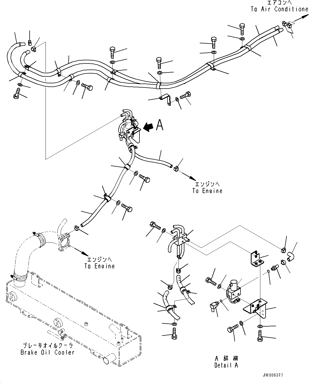 Dump Trucks Komatsu / HM400-5 S/N 10001-UP(0000863C) / Air Conditioner Related Parts, DEF Valve Piping (#10001-)(W001004 : W3111-001004)