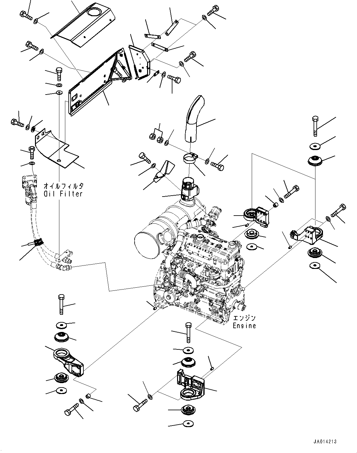 Excavators Komatsu / PC78US-10 S/N 30001-UP(0000868C) / Engine Mounting (#30001-)(B001001 : B0100-001001)