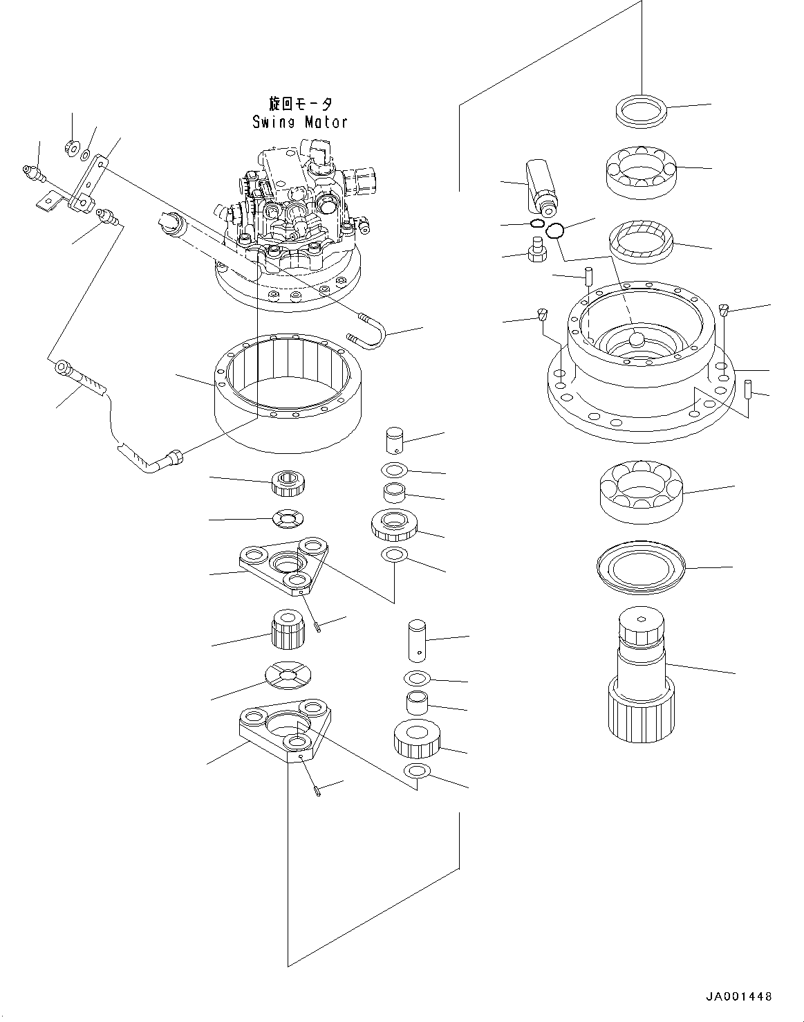 Excavators Komatsu / PC78US-10 S/N 30001-UP(0000868C) / Swing Machinery and Motor, Inner Parts (1/2) (#30001-)(N002001 : N1200-001001)
