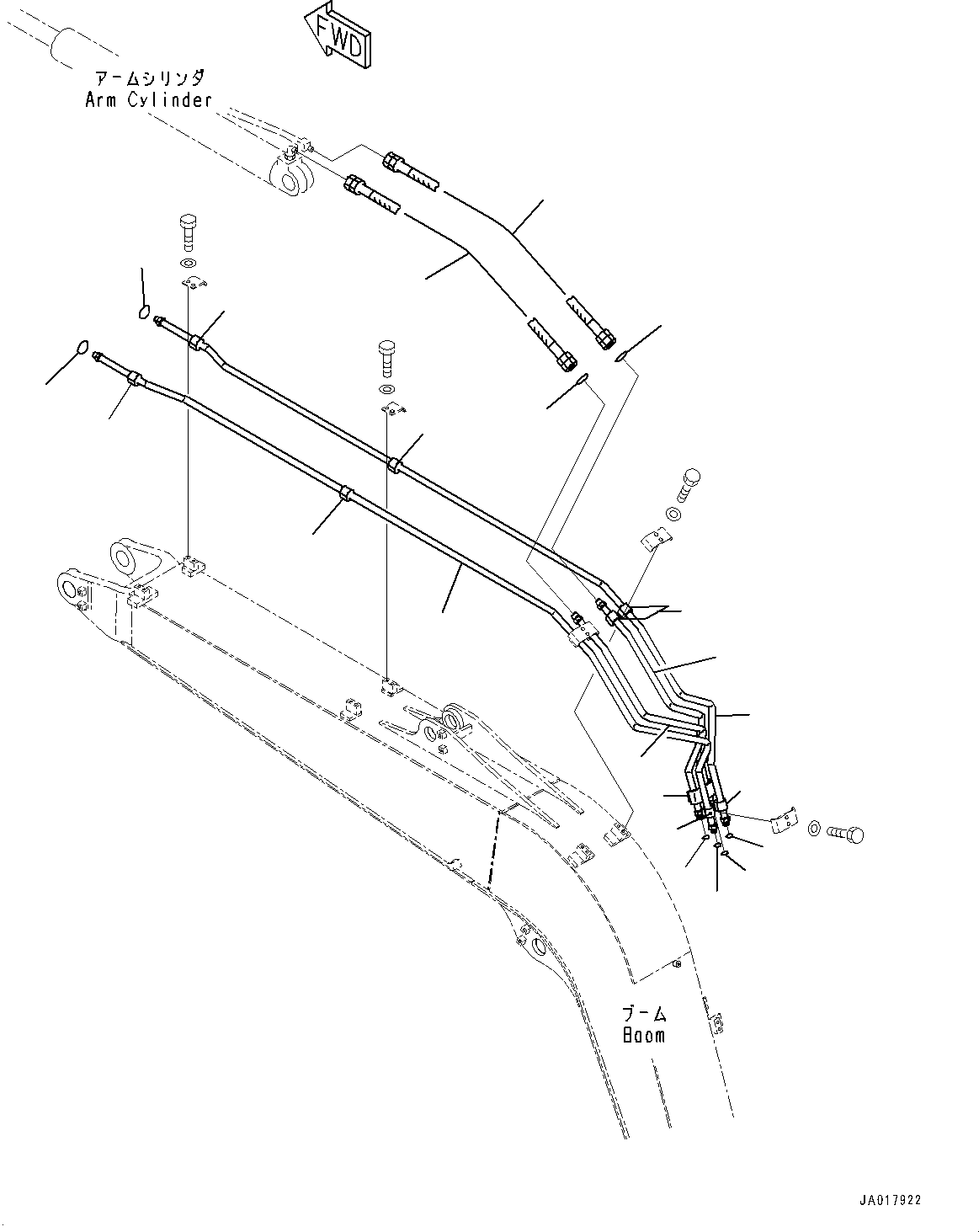 Excavators Komatsu / PC78US-10 S/N 30001-UP(0000868C) / Boom, Piping (#30001-)(T003002 : T1110-011002)