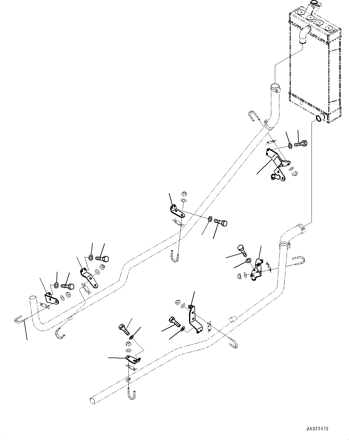 Bulldozers Komatsu / D39EX-24 S/N 95001-UP(0000973C) / Cooling System, Piping Mounting (1/5) (#95001-)(C001015 : C0100-001015)