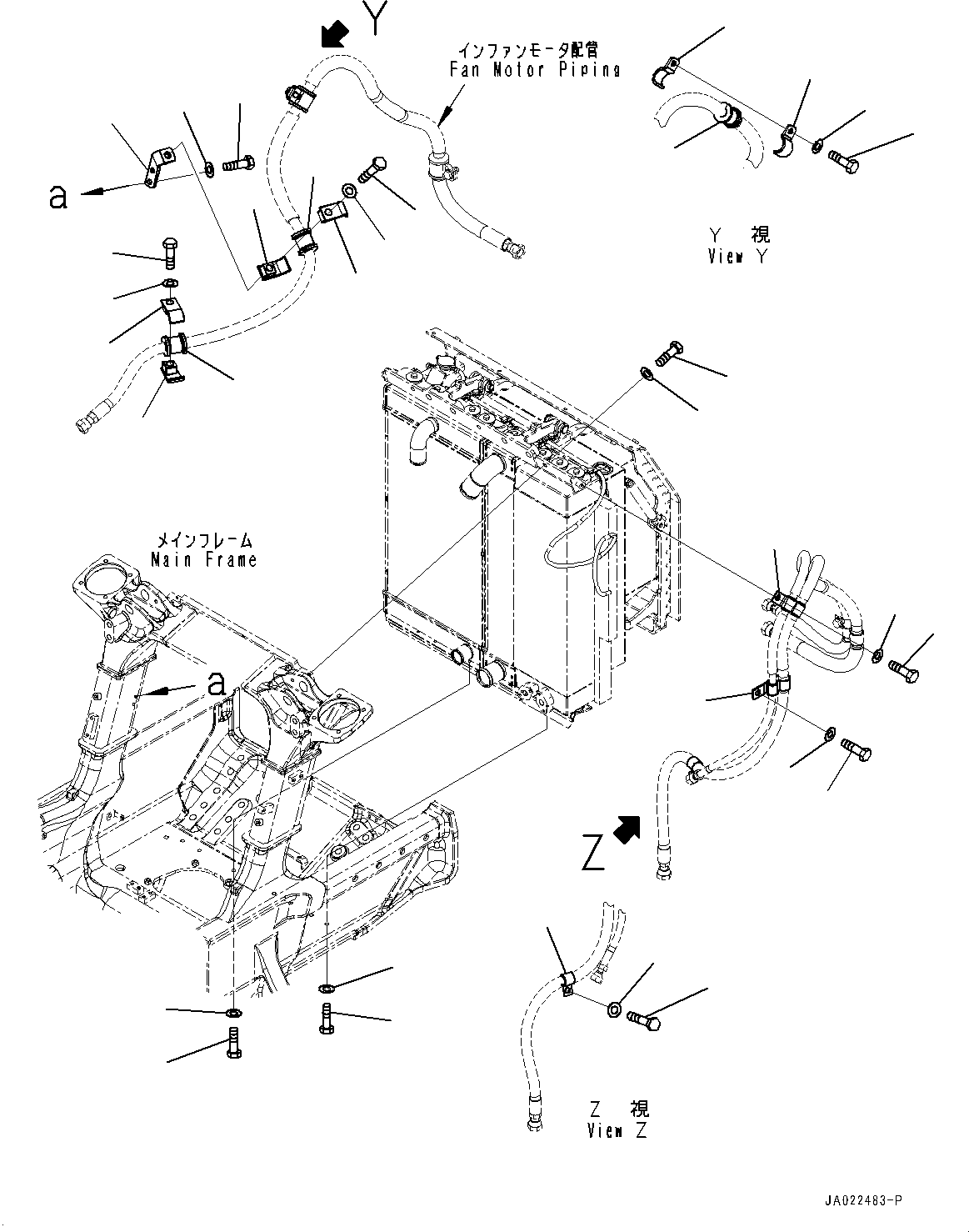 Bulldozers Komatsu / D39EX-24 S/N 95001-UP(0000973C) / Cooling System, Mounting (2/2) (#95001-)(C001017 : C0100-001017)