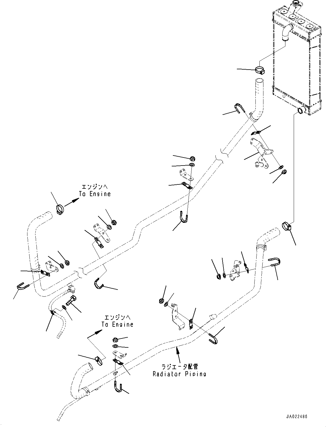 Bulldozers Komatsu / D39EX-24 S/N 95001-UP(0000973C) / Cooling System, Piping Mounting (3/5) (#95001-)(C001018 : C0100-001018)