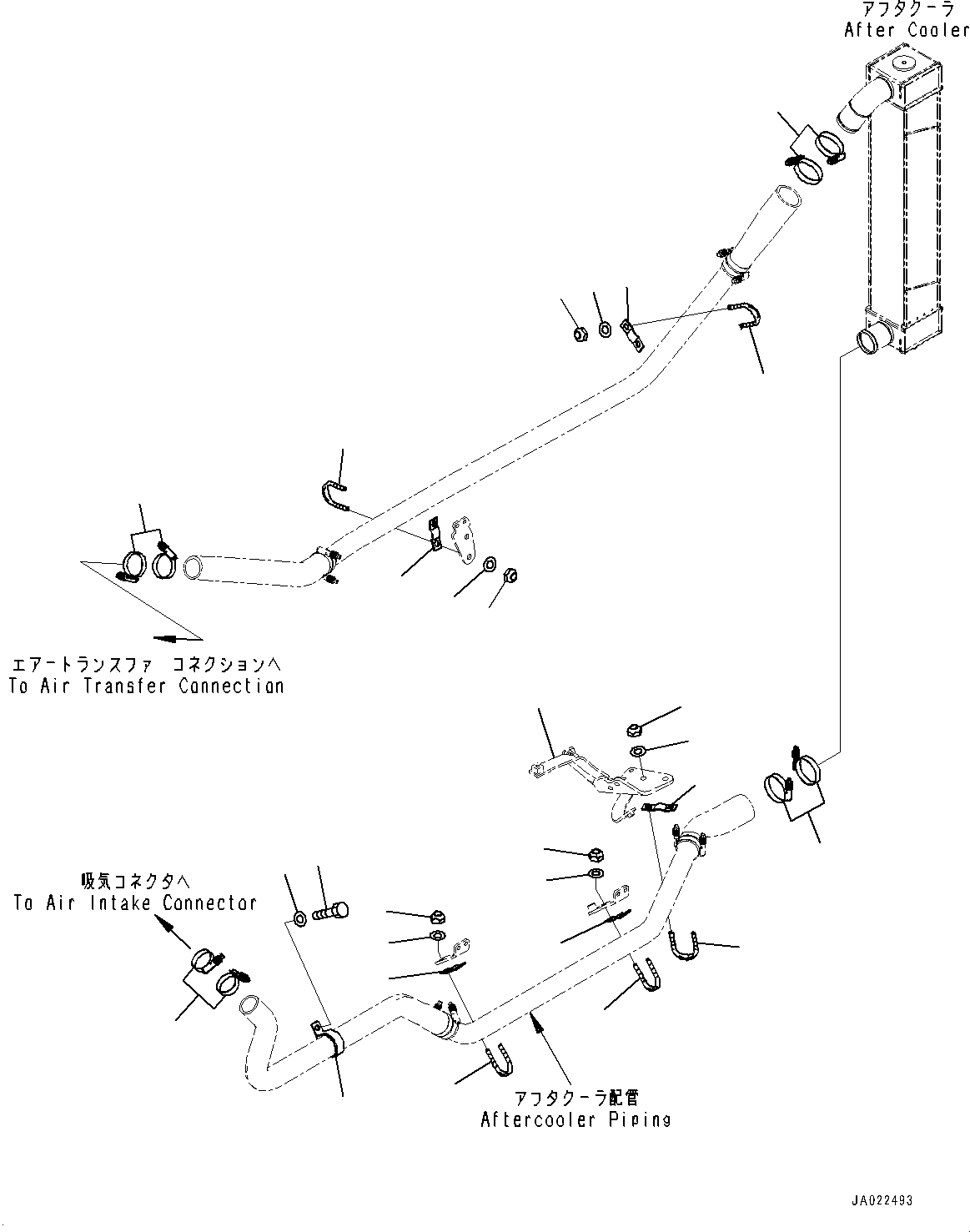 Bulldozers Komatsu / D39EX-24 S/N 95001-UP(0000973C) / Cooling System, Piping Mounting (4/5) (#95001-)(C001019 : C0100-001019)