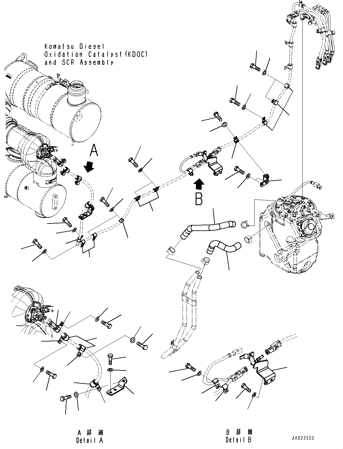 Bulldozers Komatsu / D39EX-24 S/N 95001-UP(0000973C) / DEF Piping, Mounting (#95001-)(D004002 : D0510-001002)