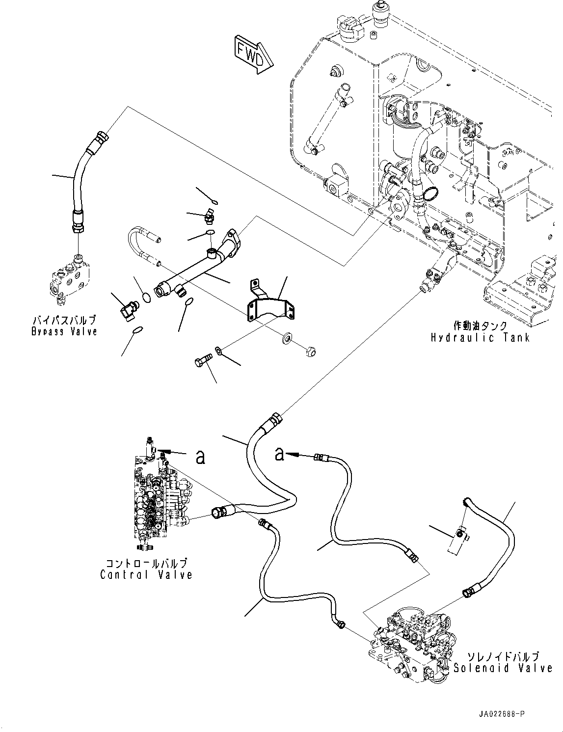 Bulldozers Komatsu / D39EX-24 S/N 95001-UP(0000973C) / Drain Piping, Hydraulic Tank Piping (#95001-)(H008001 : H0340-001001)