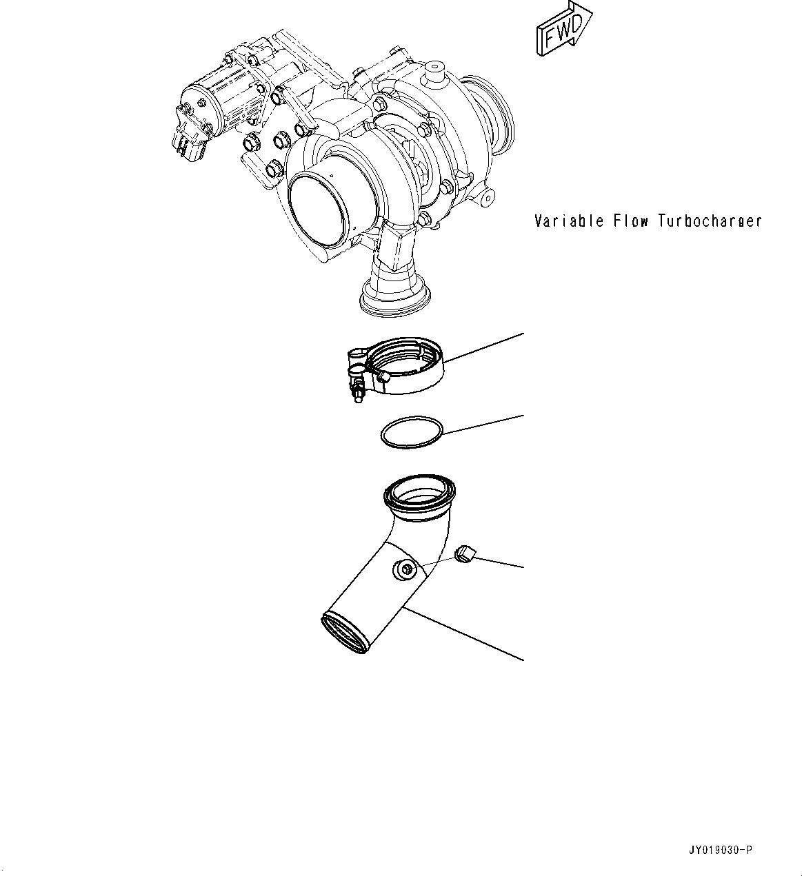 Komatsu parts book diagram for SAA4D95LE-7AA S/N 800001-UP (For D37EX-24/D37EXI-24/D37PX-24/D37PXI-24): AIR TRANSFER CONNECTION (#800001-)