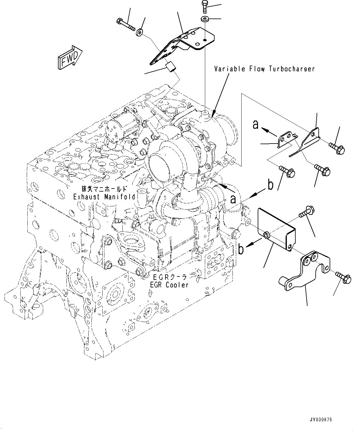 Komatsu parts book diagram for SAA4D95LE-7AA S/N 800001-UP (For D37EX-24/D37EXI-24/D37PX-24/D37PXI-24): HEAT SHIELD (#800001-)