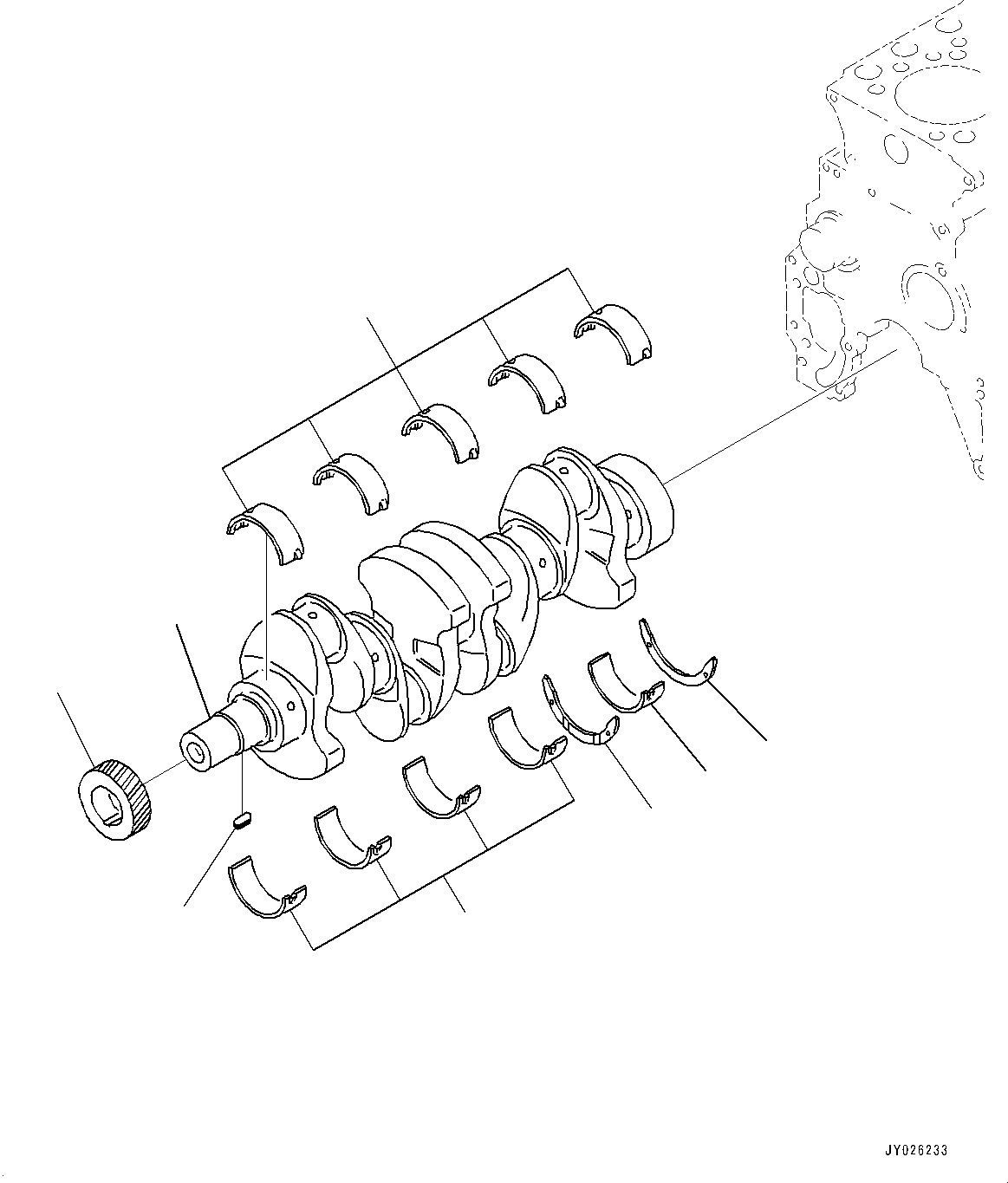 Komatsu parts book diagram for SAA4D95LE-7AA S/N 800001-UP (For D37EX-24/D37EXI-24/D37PX-24/D37PXI-24): FRONT GEAR COVER (#800001-)