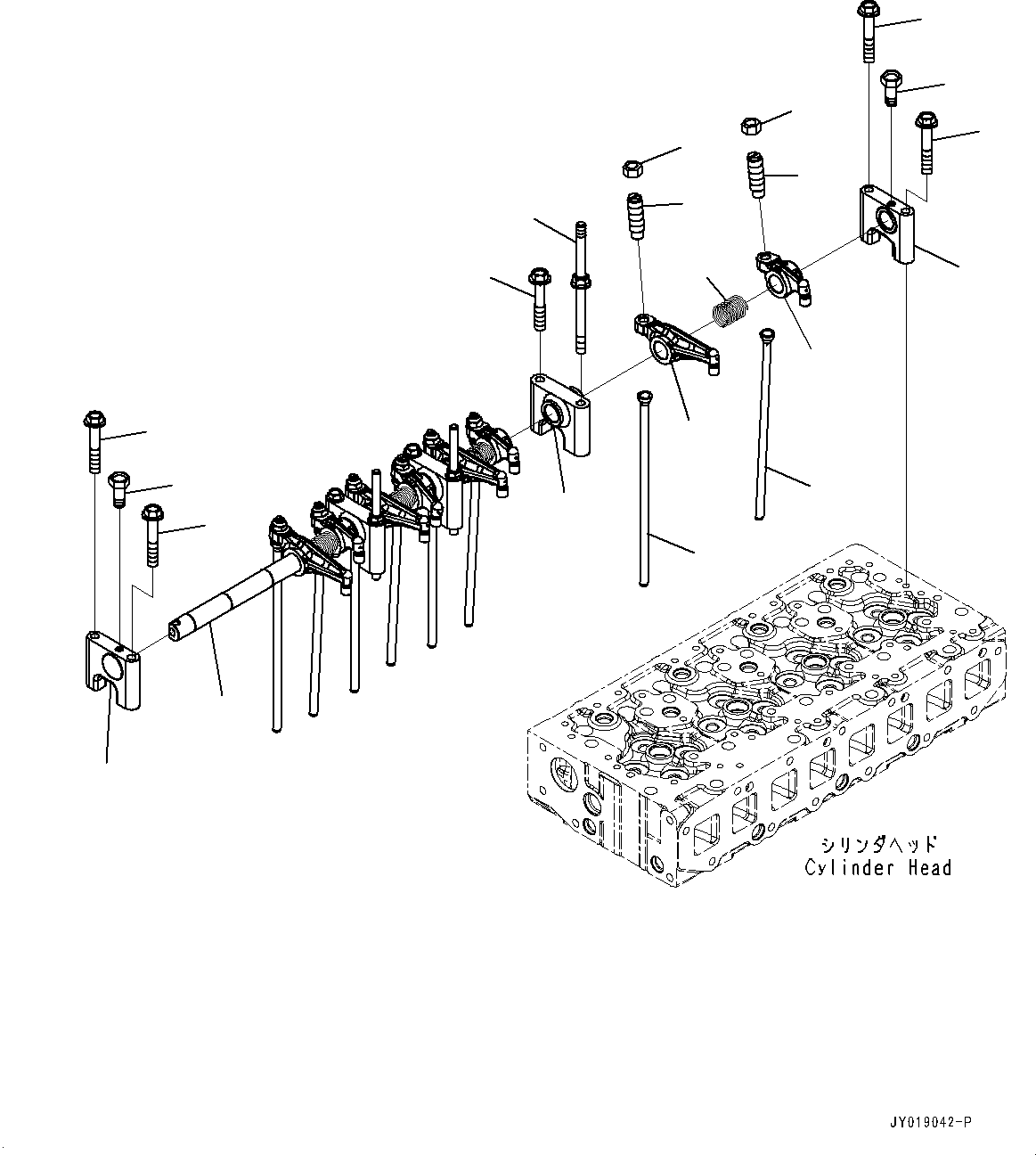 Komatsu parts book diagram for SAA4D95LE-7BB S/N 800001-UP (For D39EX-24/D39EXI-24/D39PX-24/D39PXI-24): ROCKER ARM (#800001-)