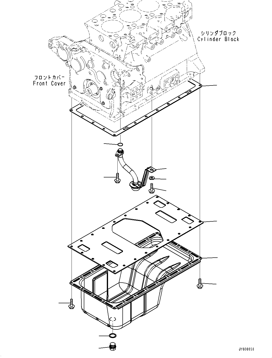 Komatsu parts book diagram for SAA4D95LE-7BB S/N 800001-UP (For D39EX-24/D39EXI-24/D39PX-24/D39PXI-24): ENGINE OIL PAN (#800001-)