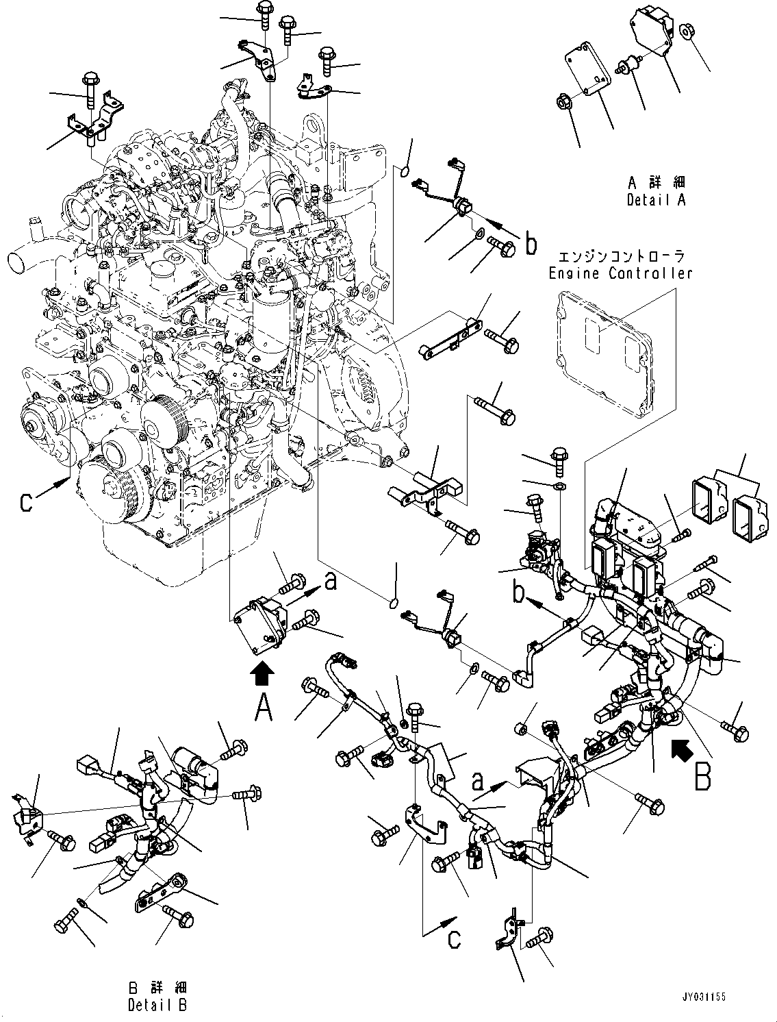 Komatsu parts book diagram for SAA4D95LE-7BB S/N 800001-UP (For D39EX-24/D39EXI-24/D39PX-24/D39PXI-24): WIRING HARNESS (#800001-)